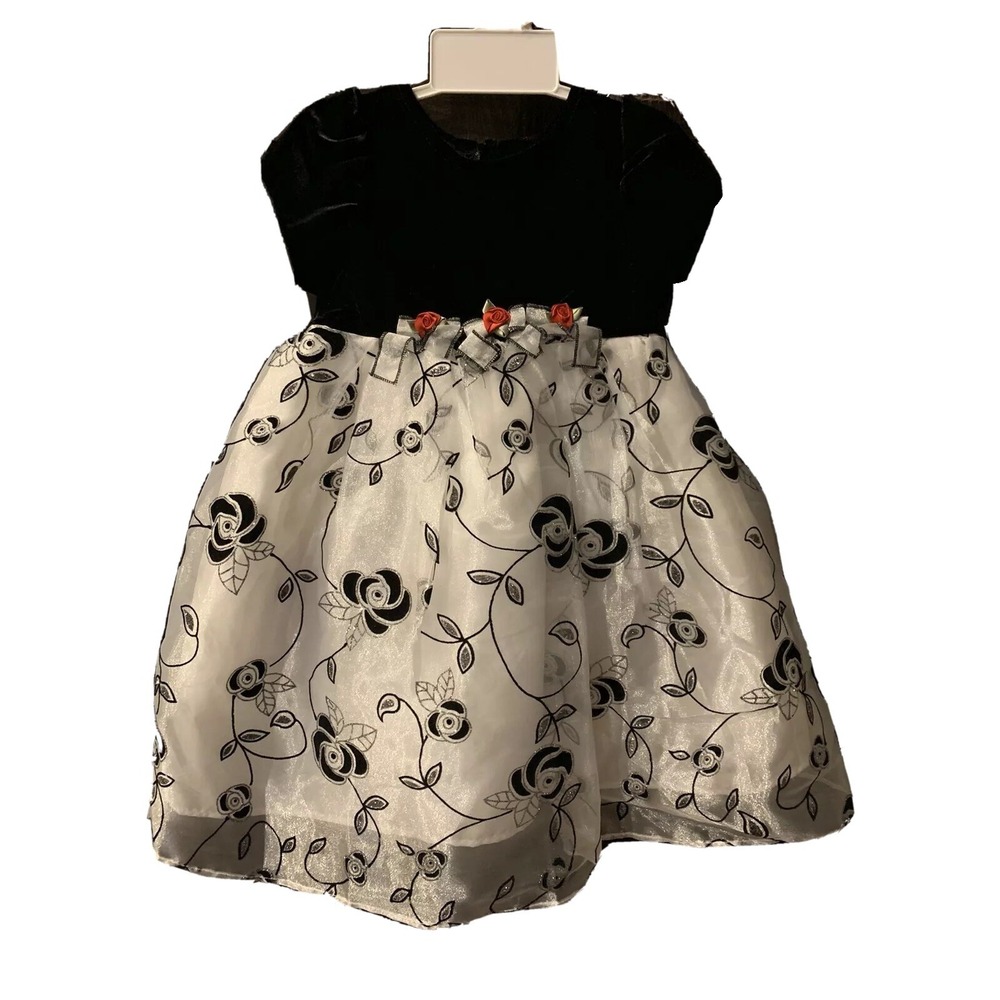 Marmellata Girls 2 Piece Dress 18 Months New with tags Bloomers Black White Cute
